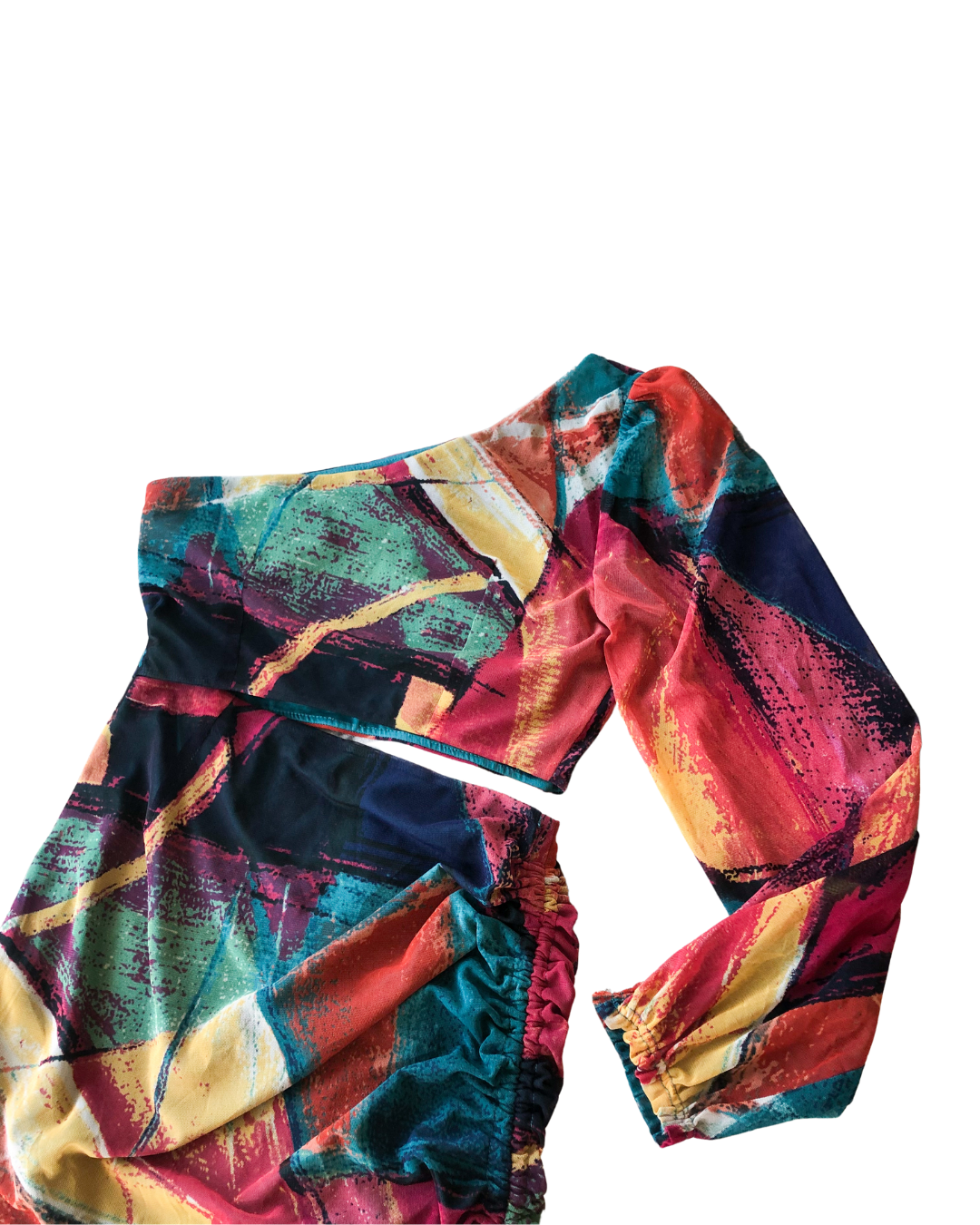 Vestido mesh asimétrico