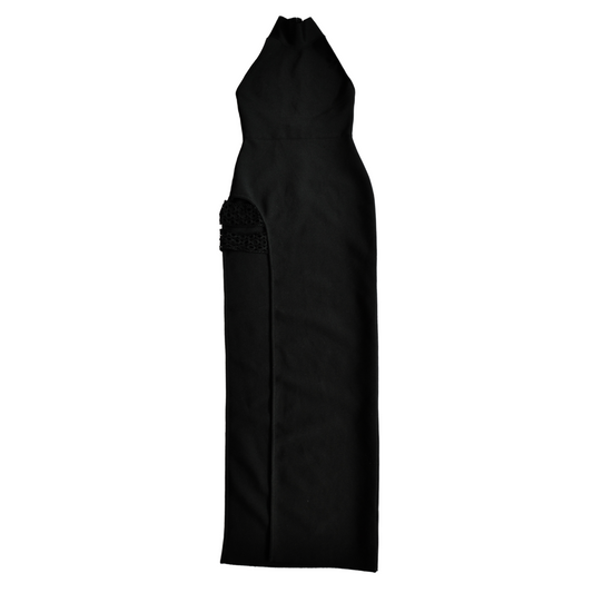 Vestido largo negro con abertura