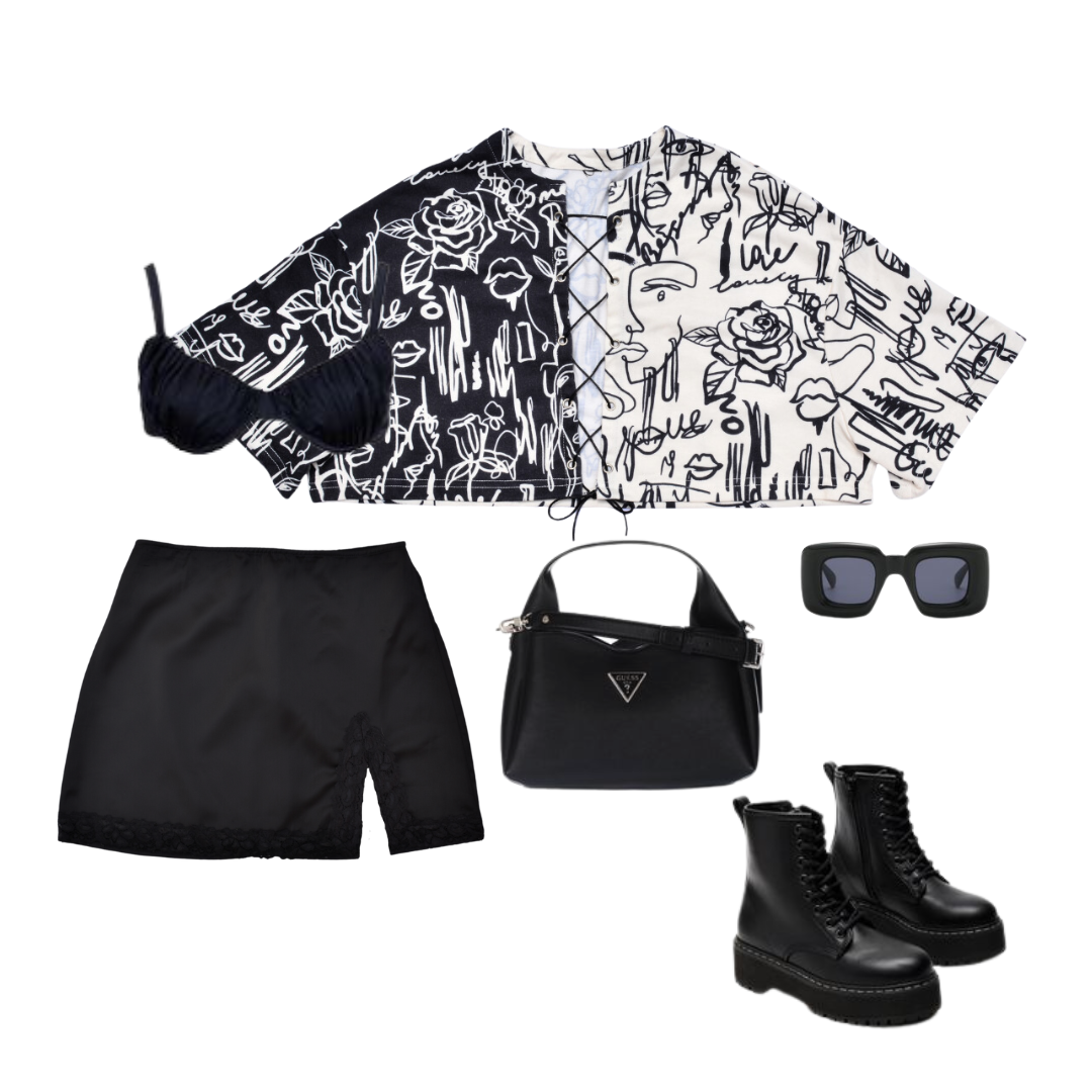 Blusa bicolor abstracta