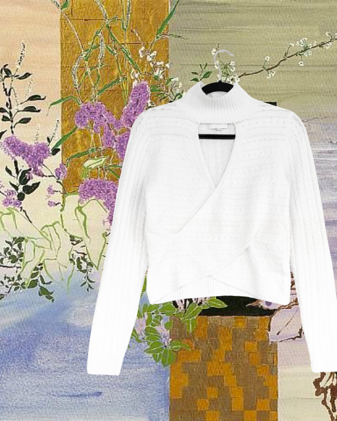 Suéter blanco knit abertura