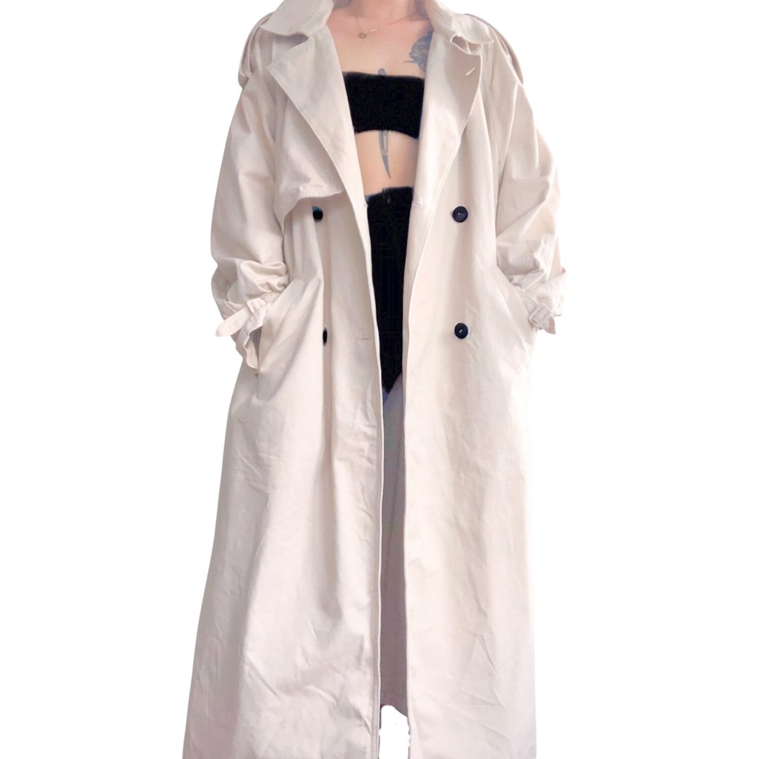 Gabardina beige larga