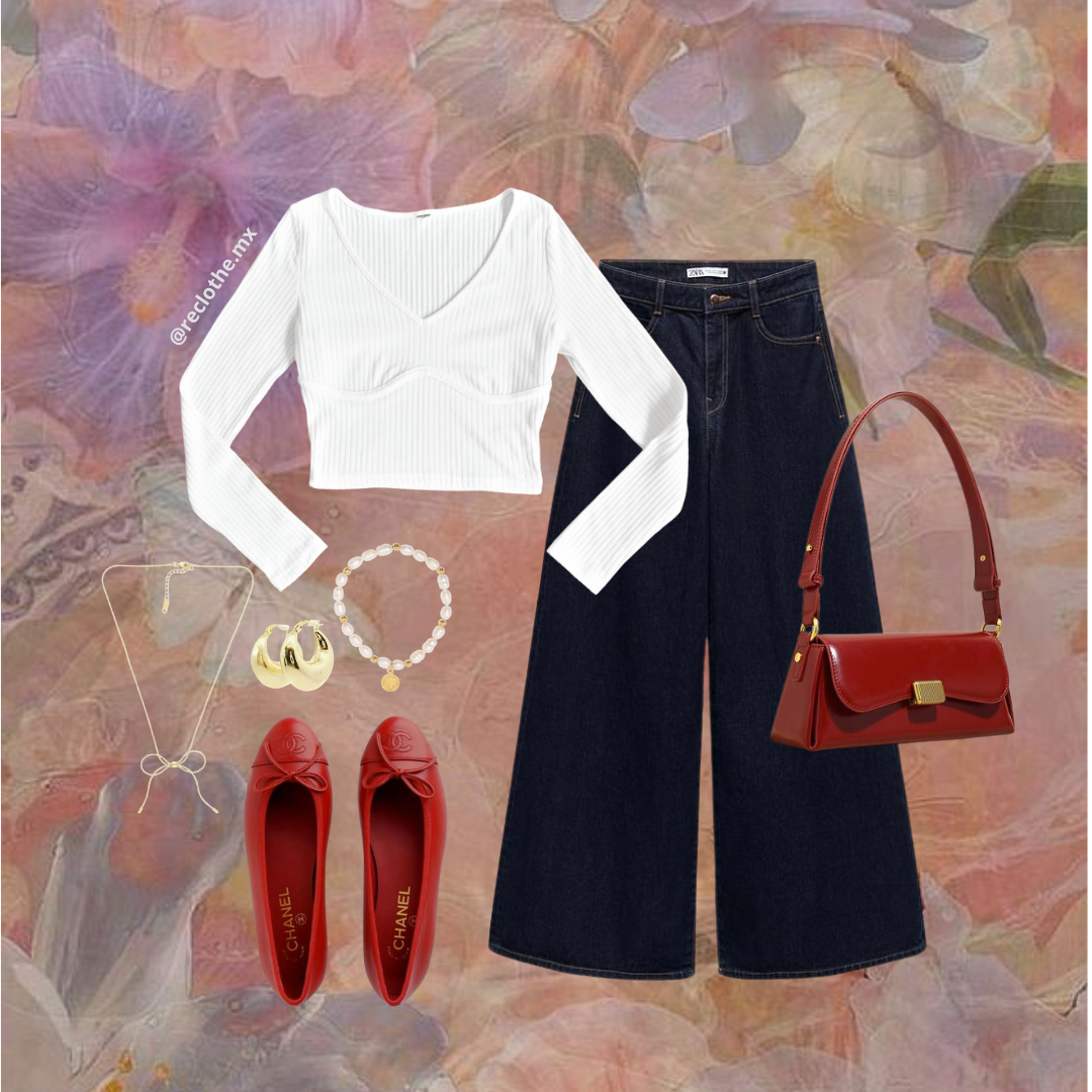 Blusa blanca canelé