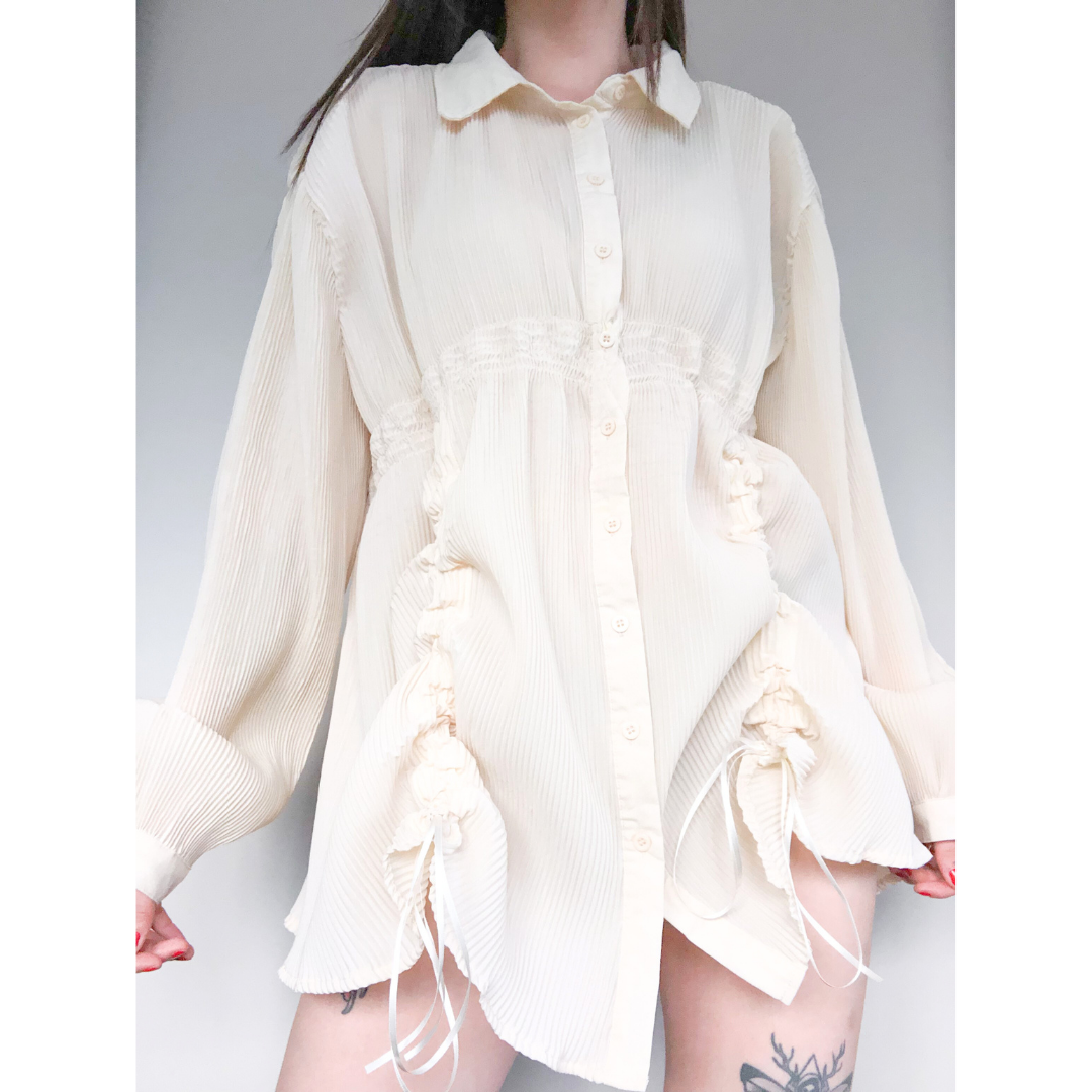 Blusa plisada upcycling