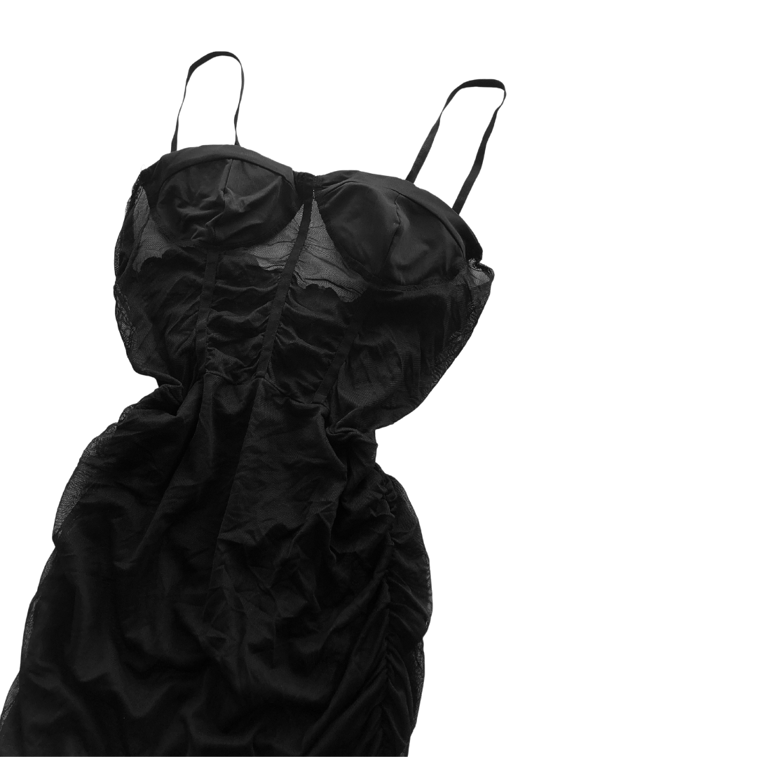 Vestido negro mesh