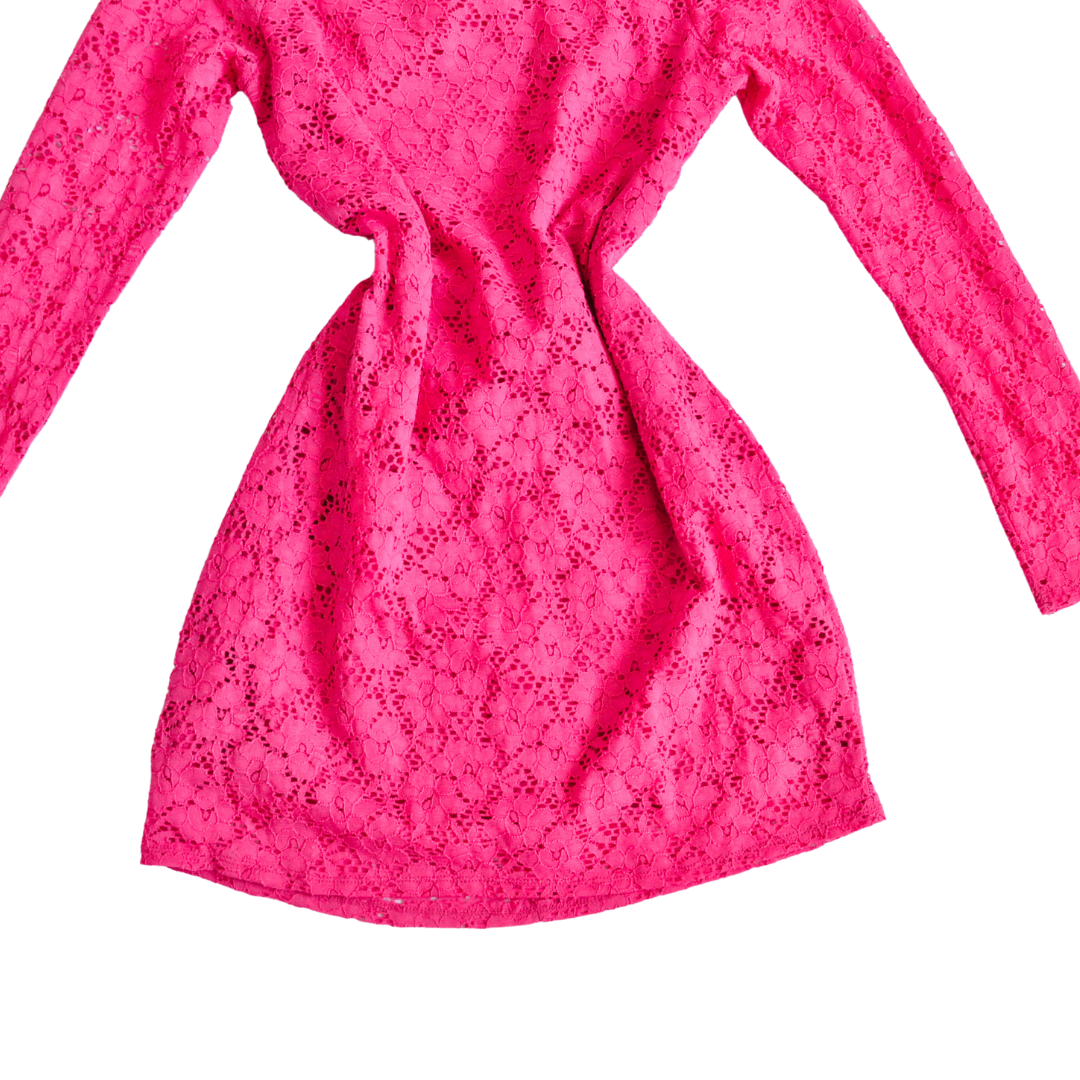 Vestido rosa de encaje