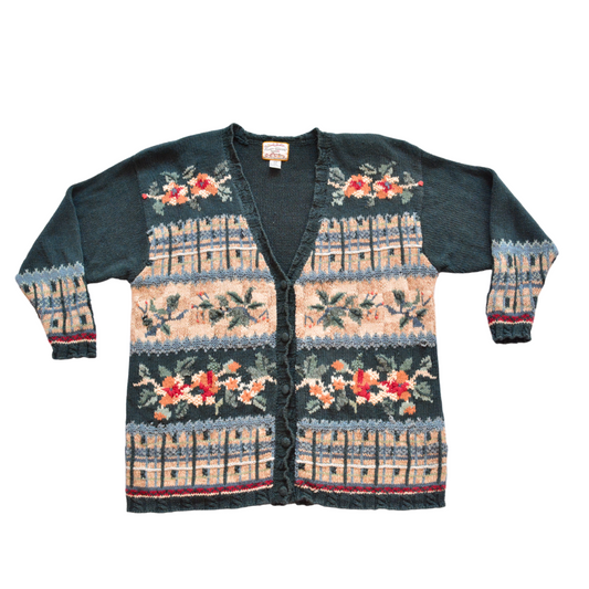 Cardigan 1997 bordado floral