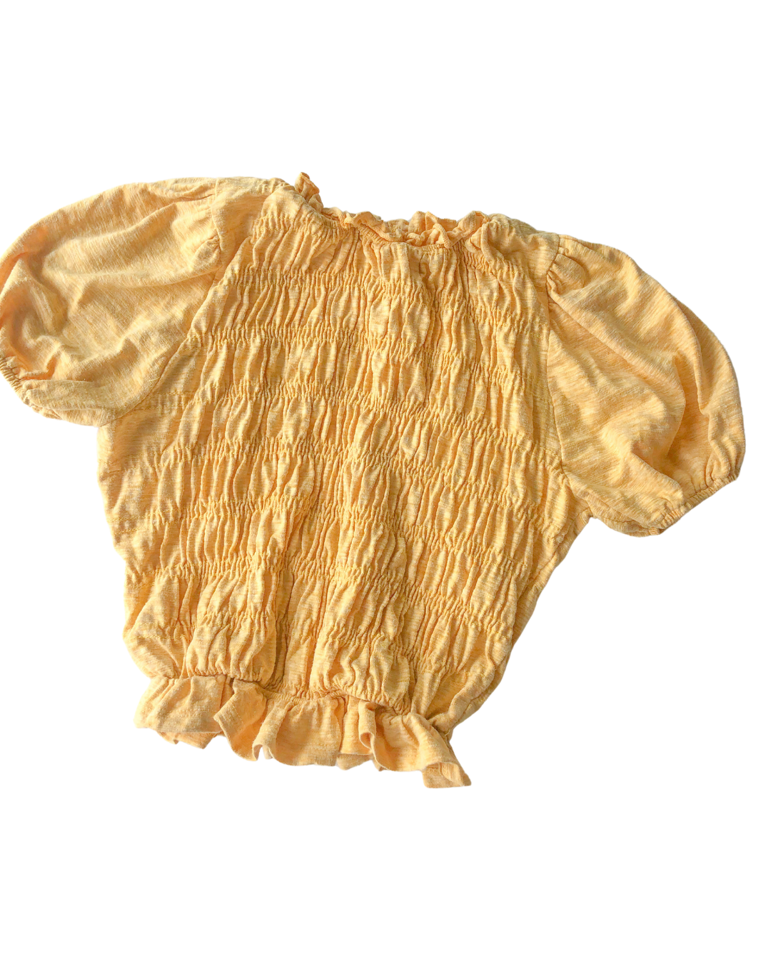 Blusa amarilla fruncida