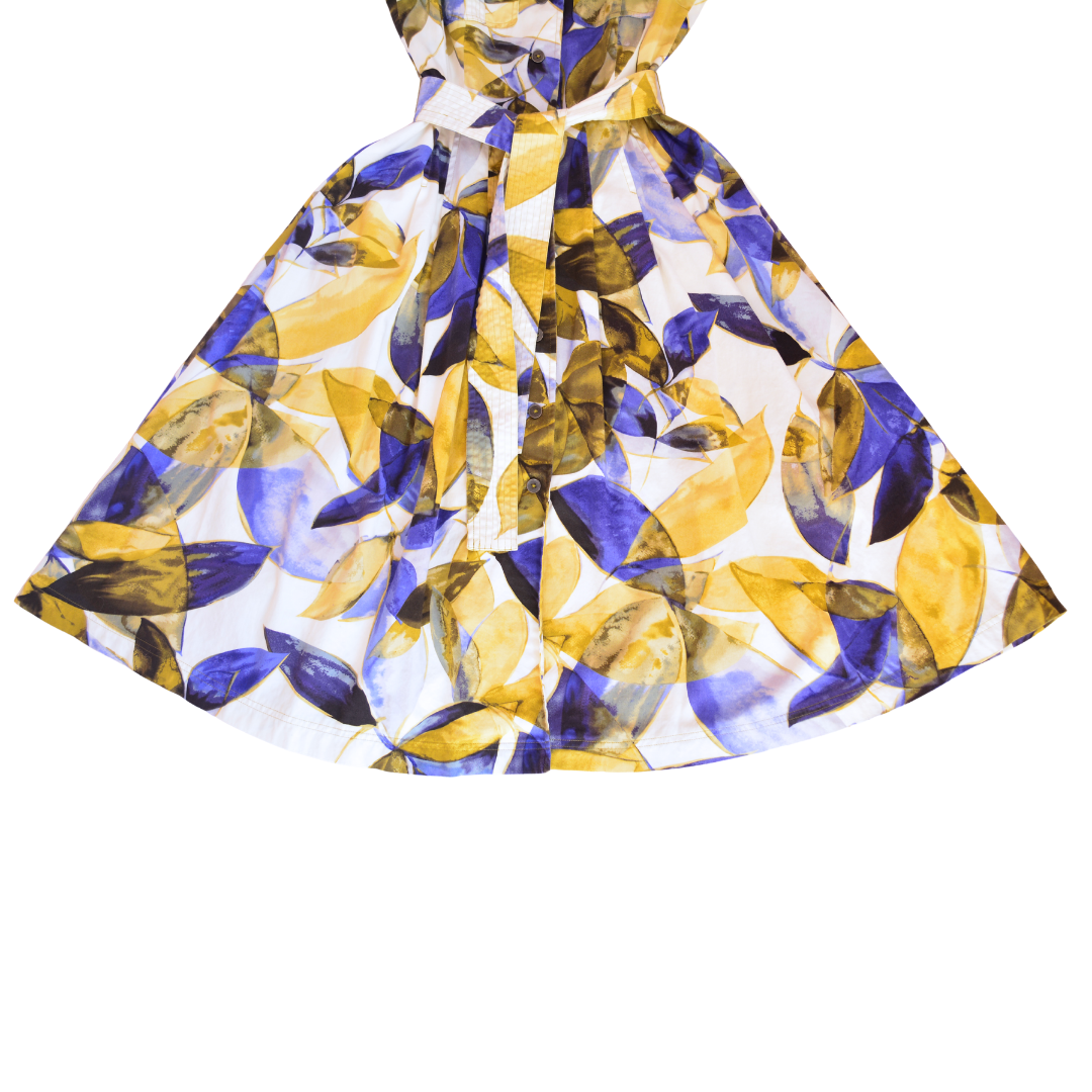 Vestido midi print abstracto