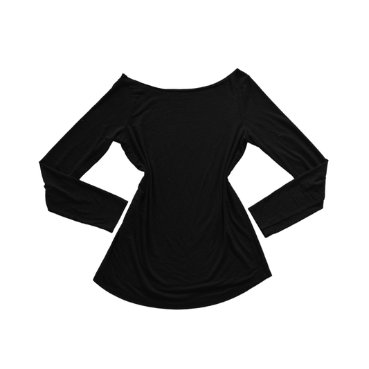 Blusa negra cuello ovalado