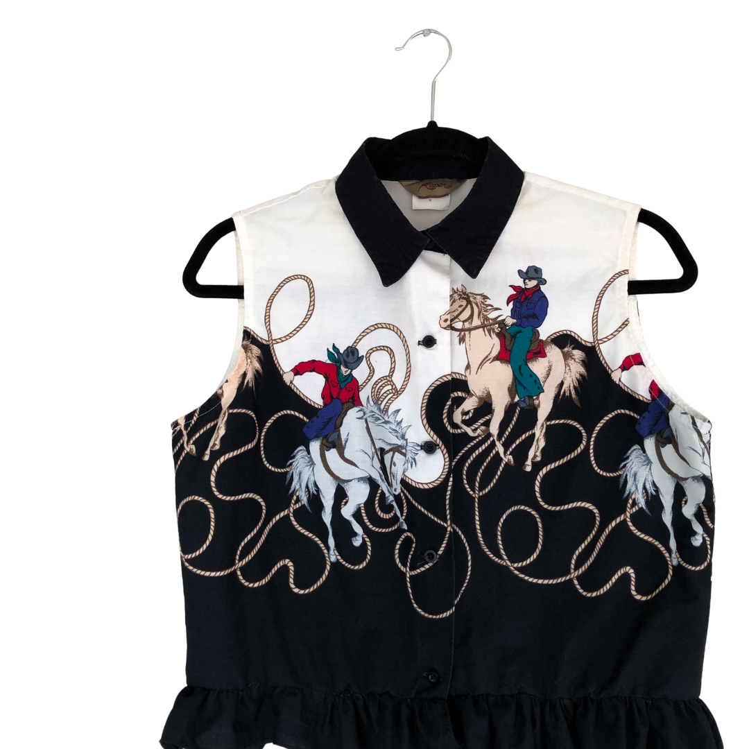 Blusa vintage de caballos upcycling