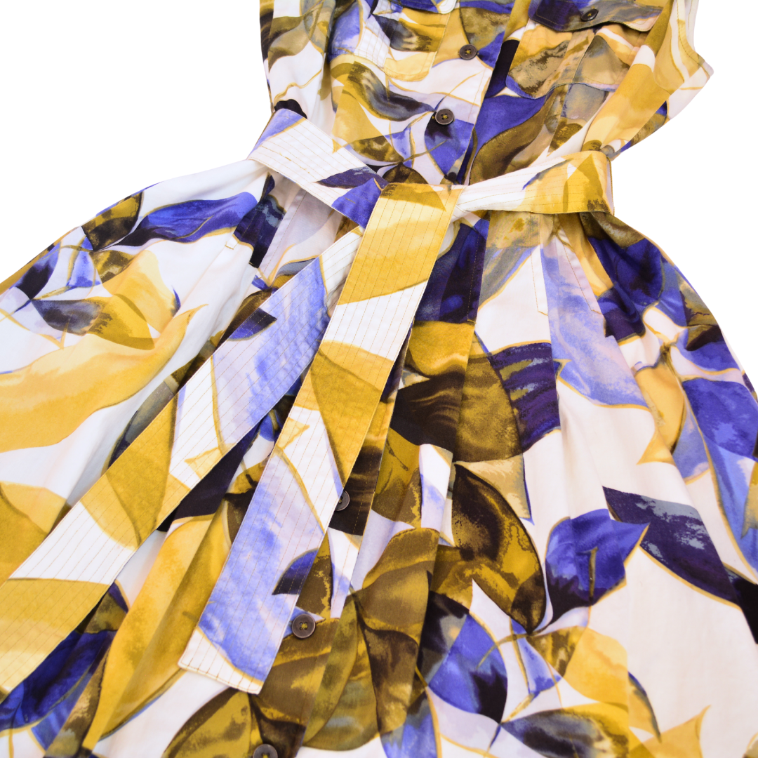 Vestido midi print abstracto