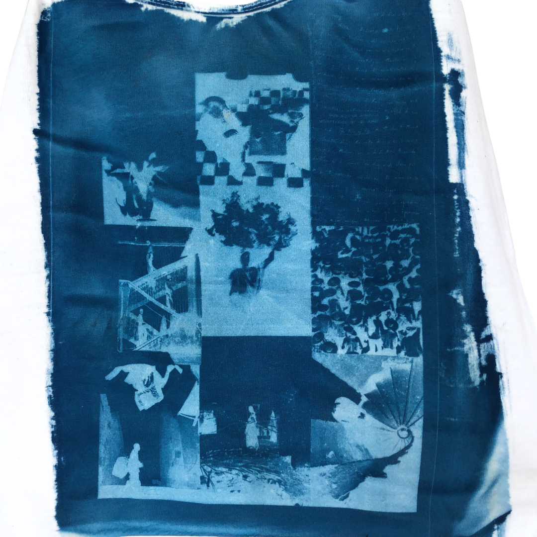 Blusa impresión cianotipia