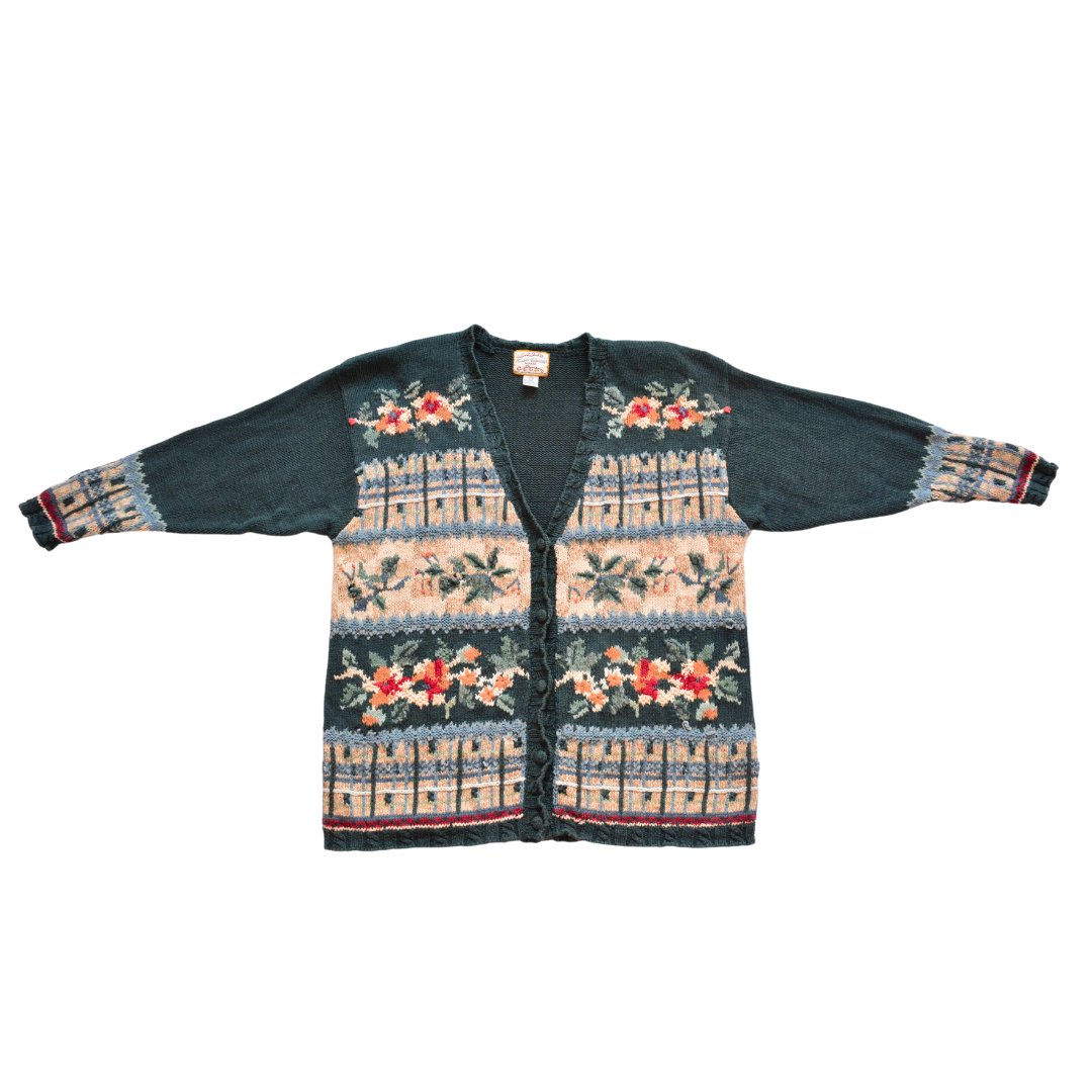 Cardigan 1997 bordado floral