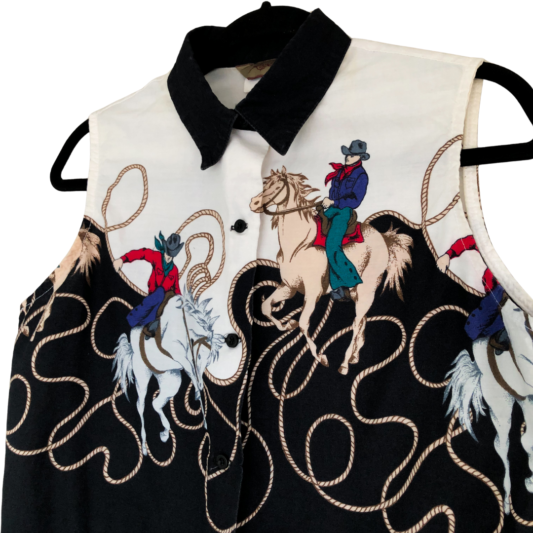 Blusa vintage de caballos upcycling