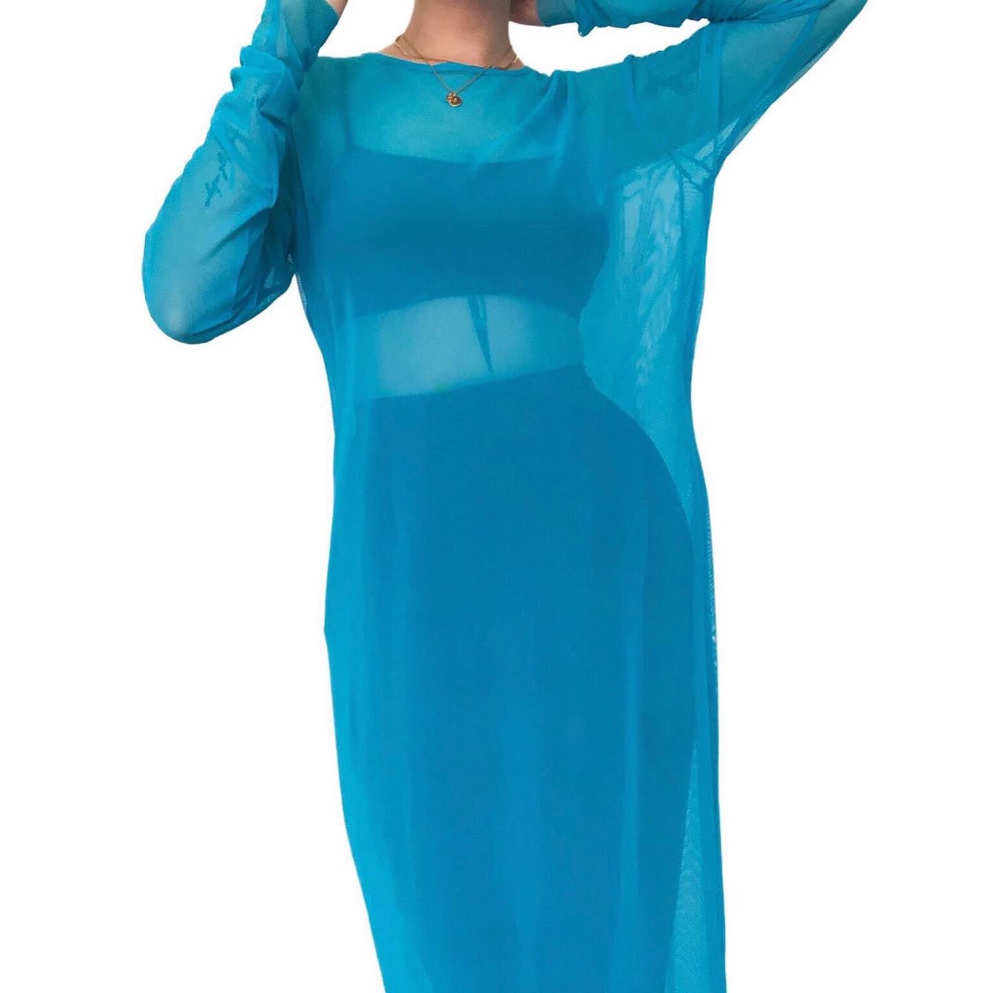 Vestido azul mesh