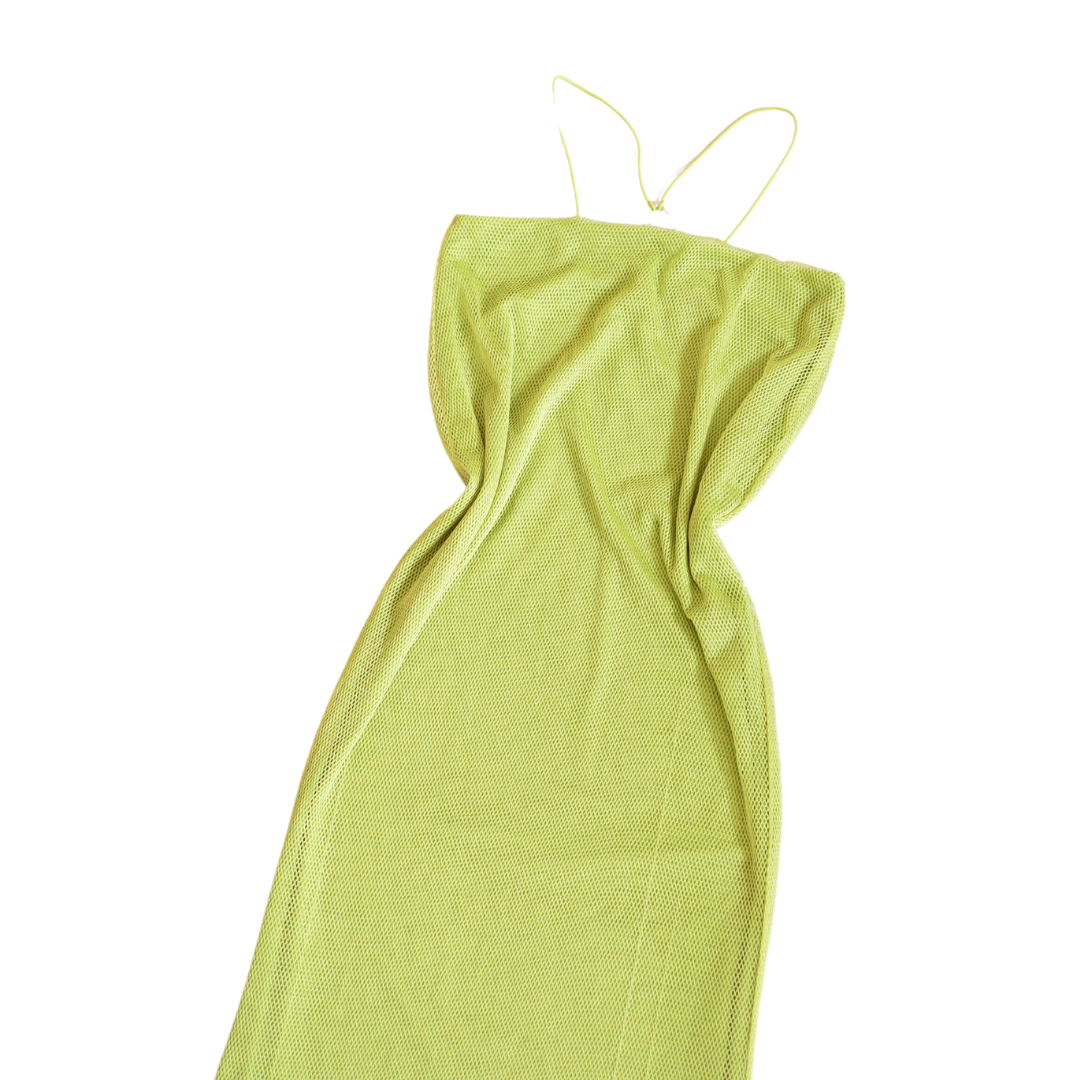 Vestido verde de malla mesh