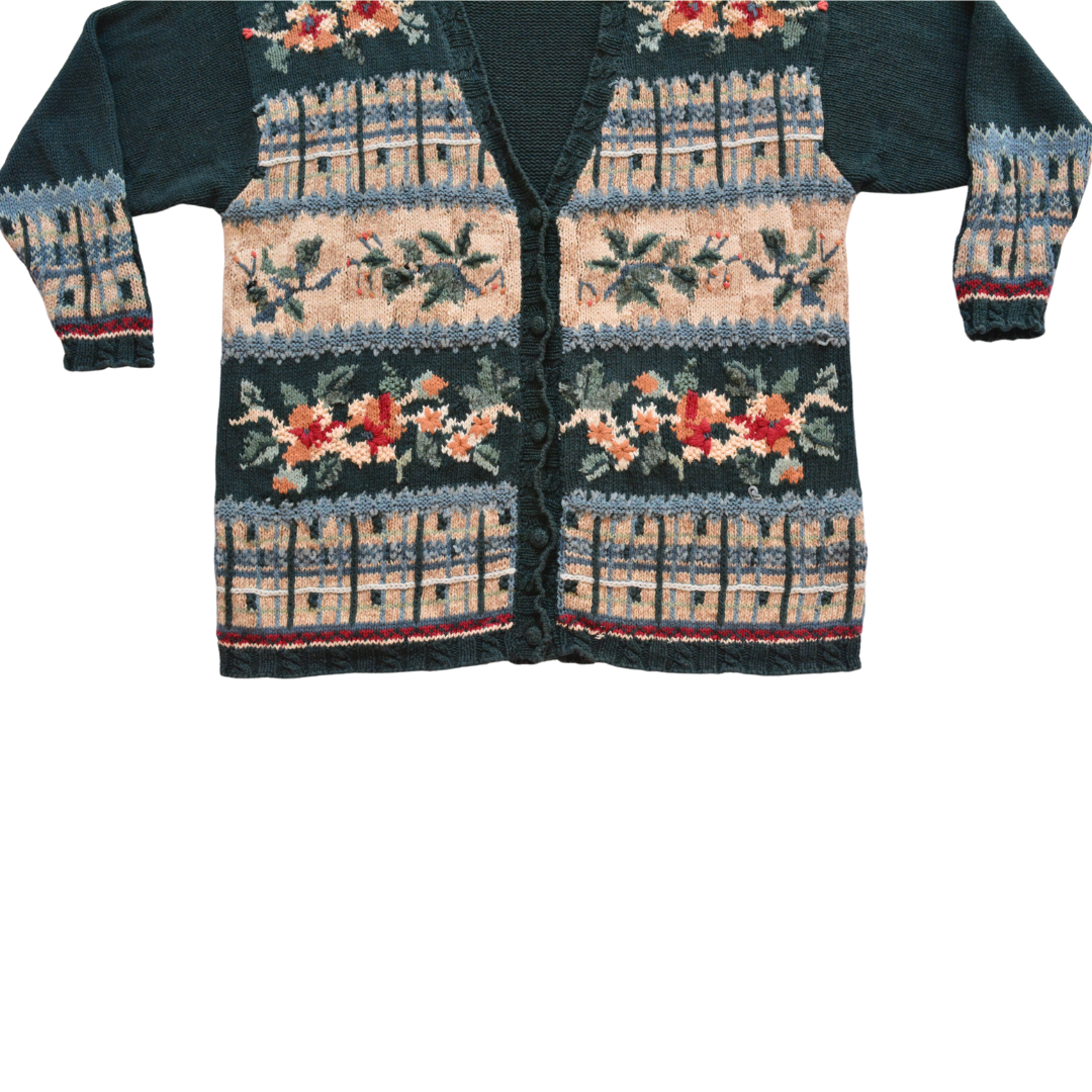 Cardigan 1997 bordado floral