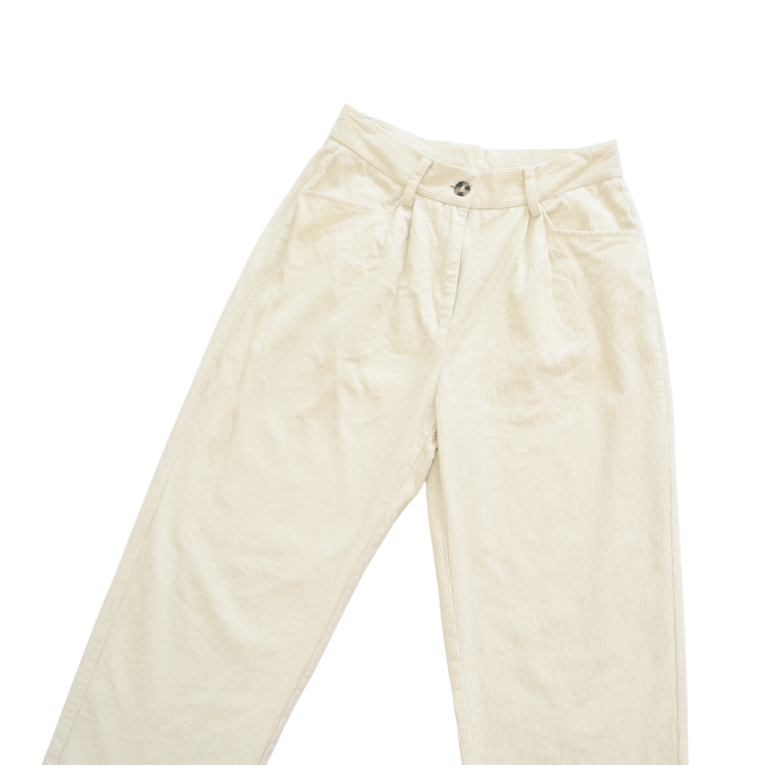 Pantalón baggy beige pana