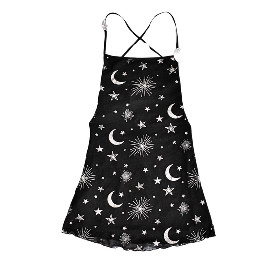 Vestido cosmos de estrellas y lunas