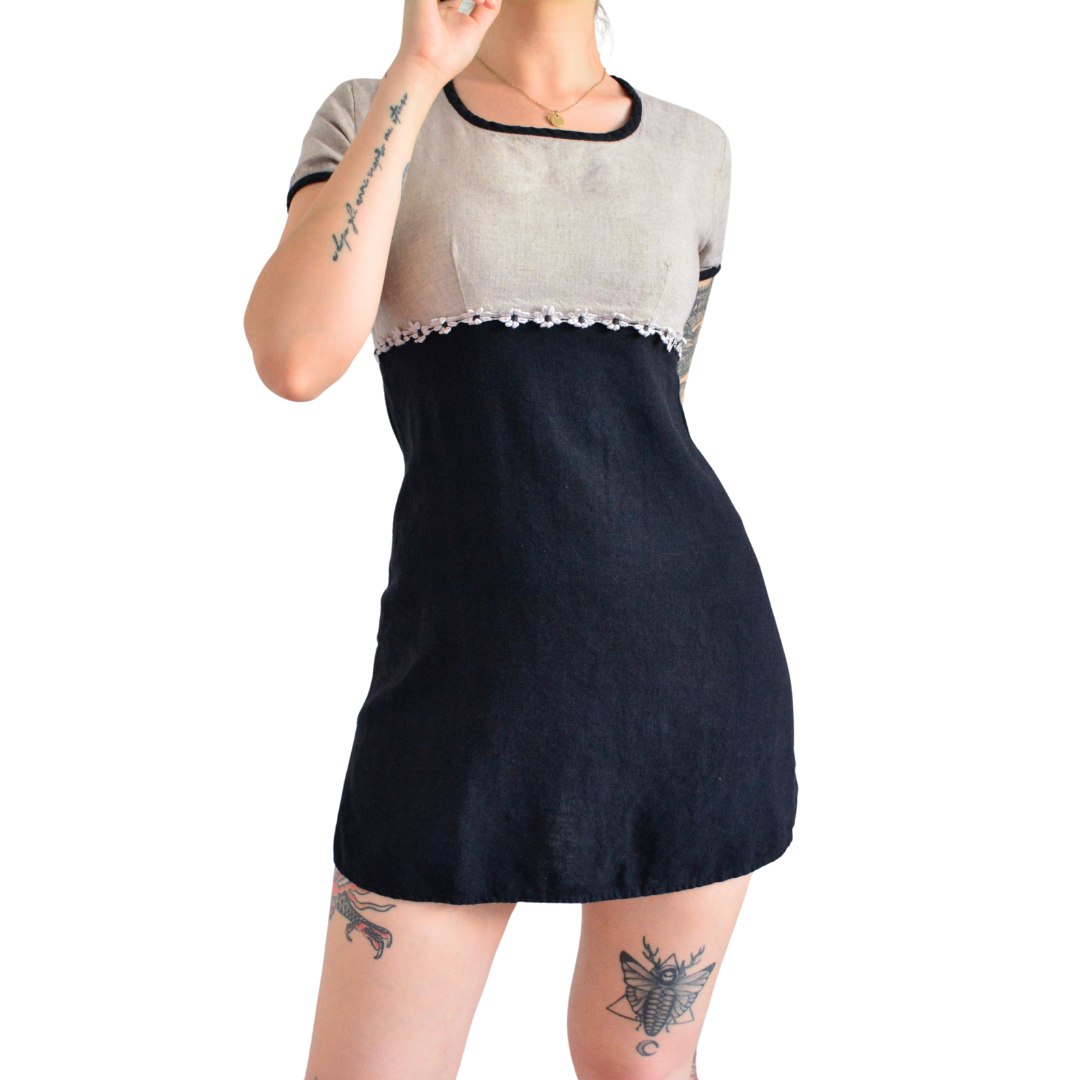 Vestido de lino y flores