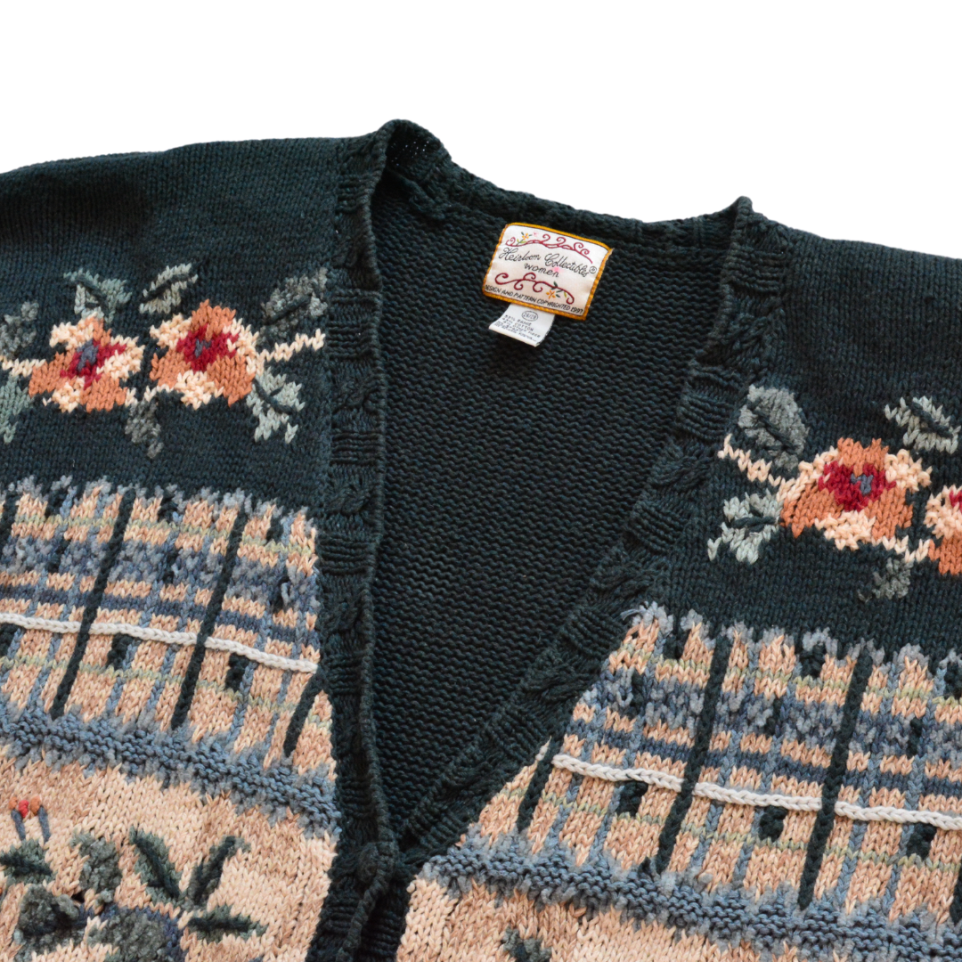 Cardigan 1997 bordado floral