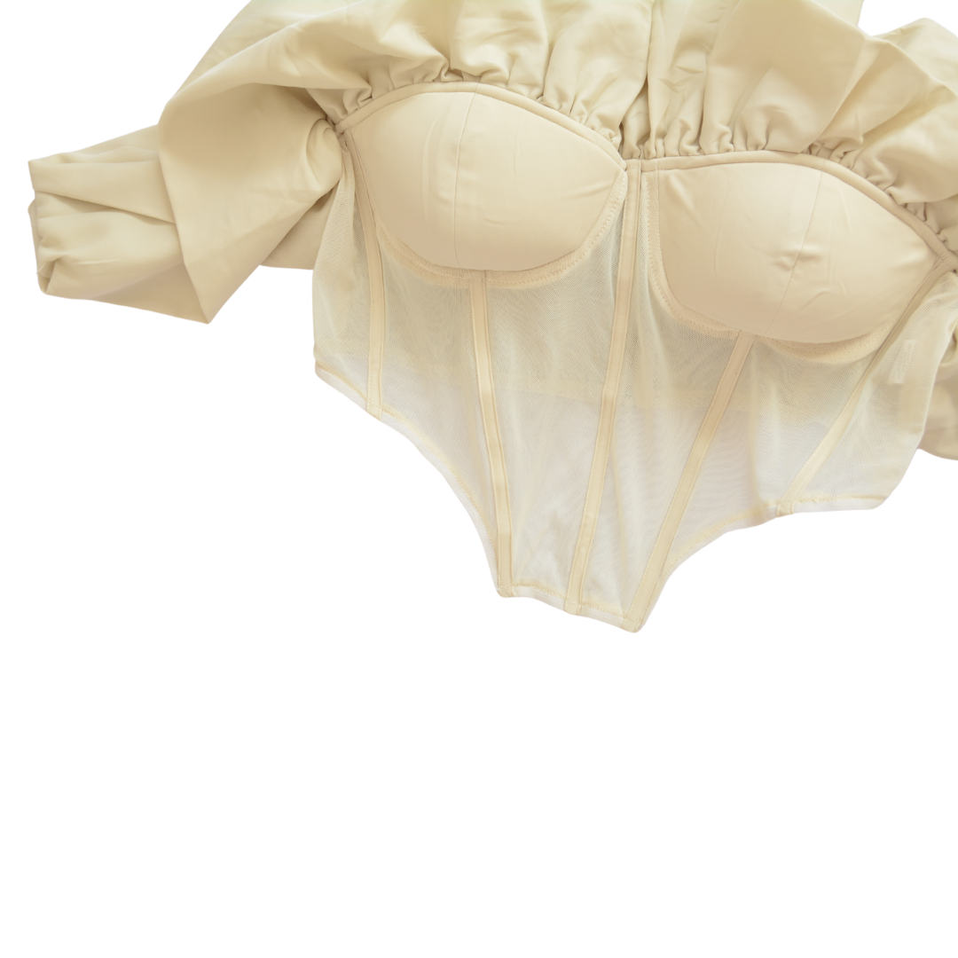 Corset mesh con pliegues