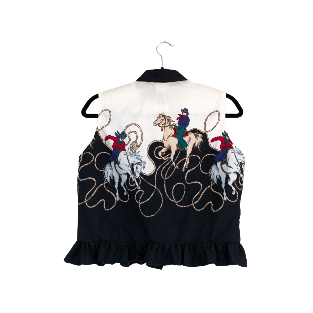 Blusa vintage de caballos upcycling