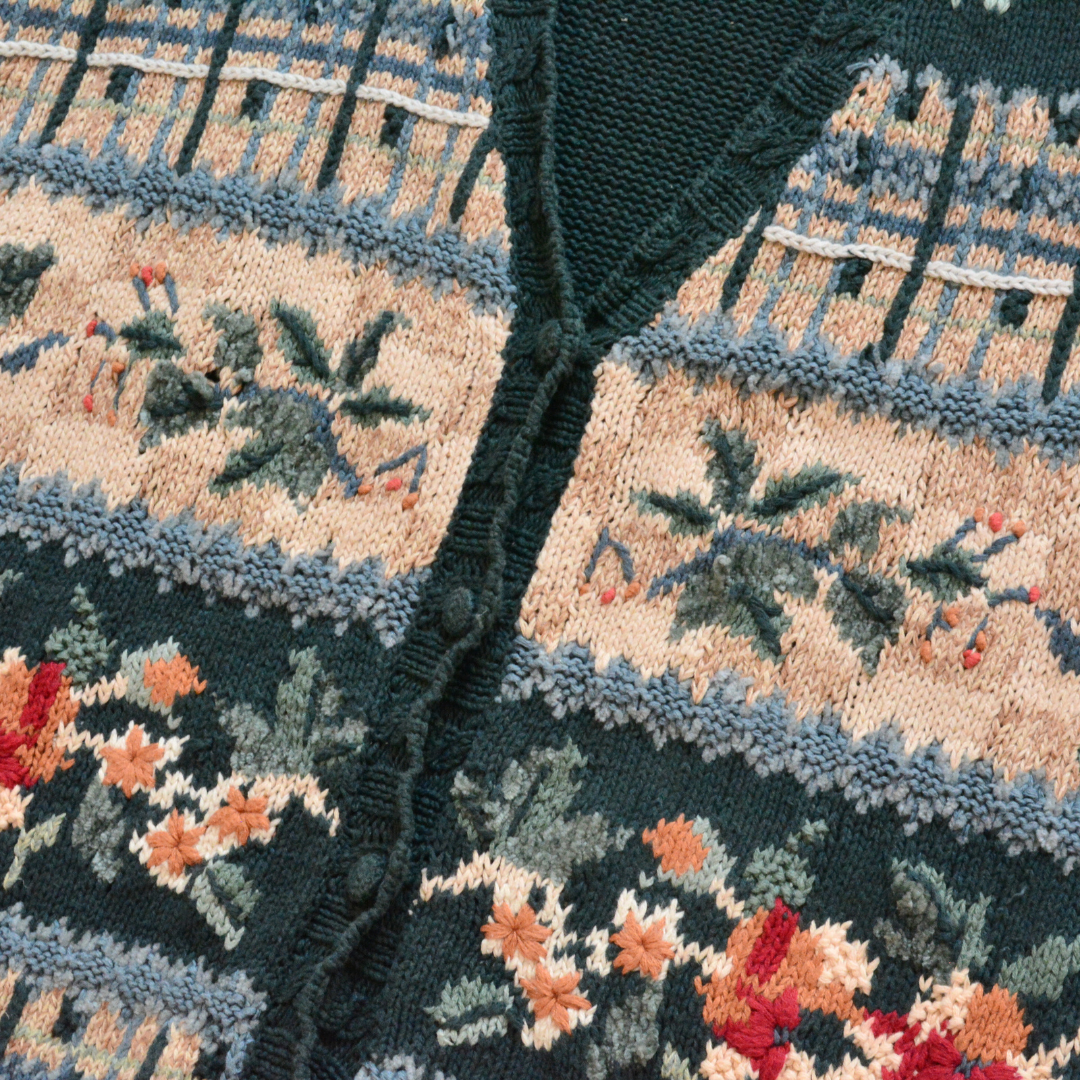 Cardigan 1997 bordado floral