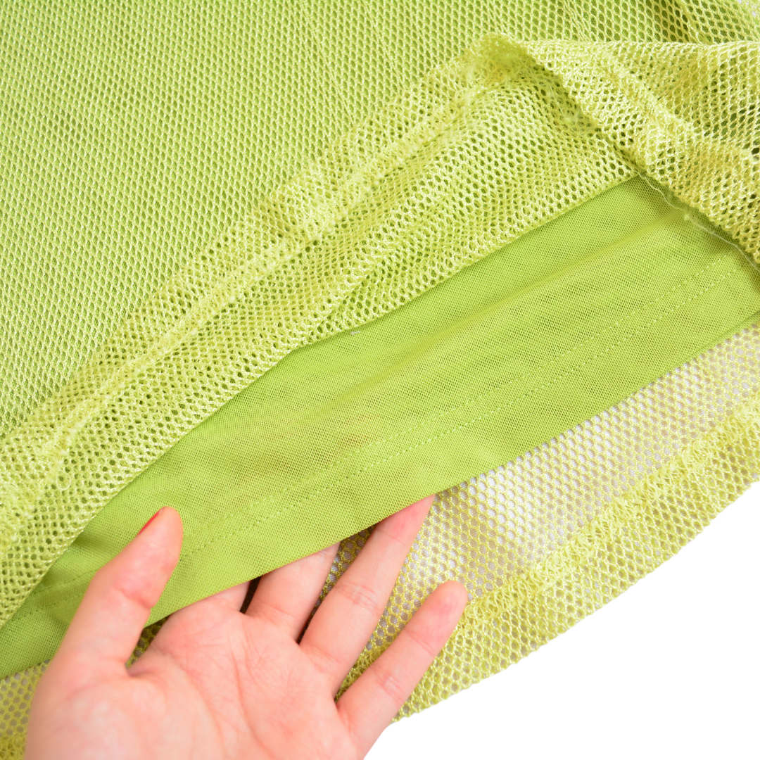 Vestido verde de malla mesh
