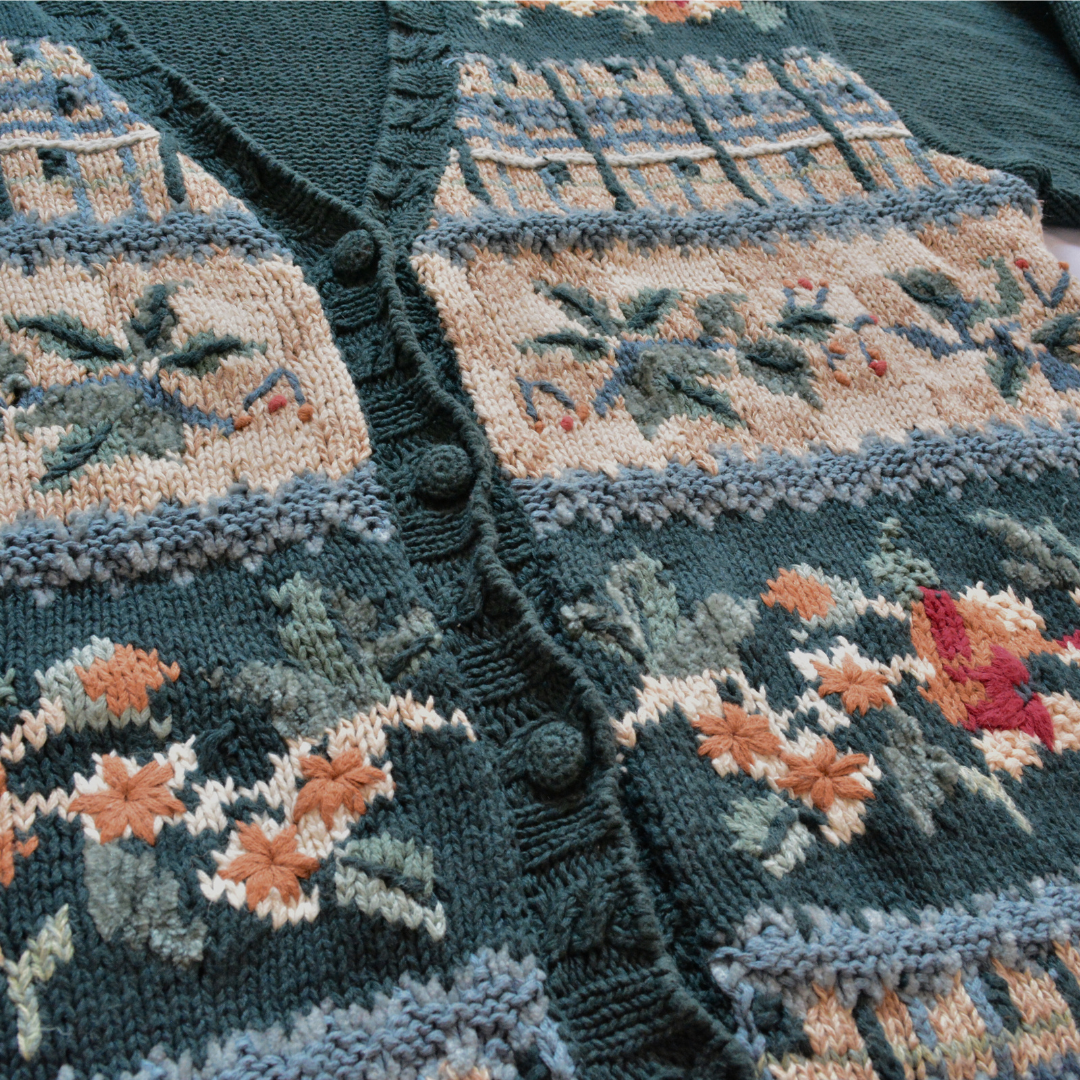 Cardigan 1997 bordado floral
