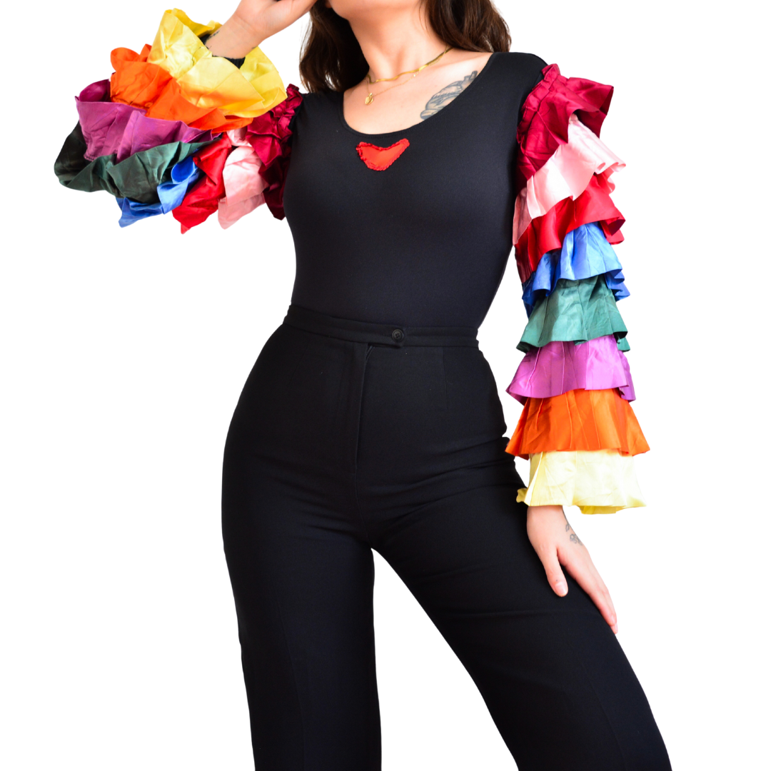 Bodysuit groovy con mangas multicolor