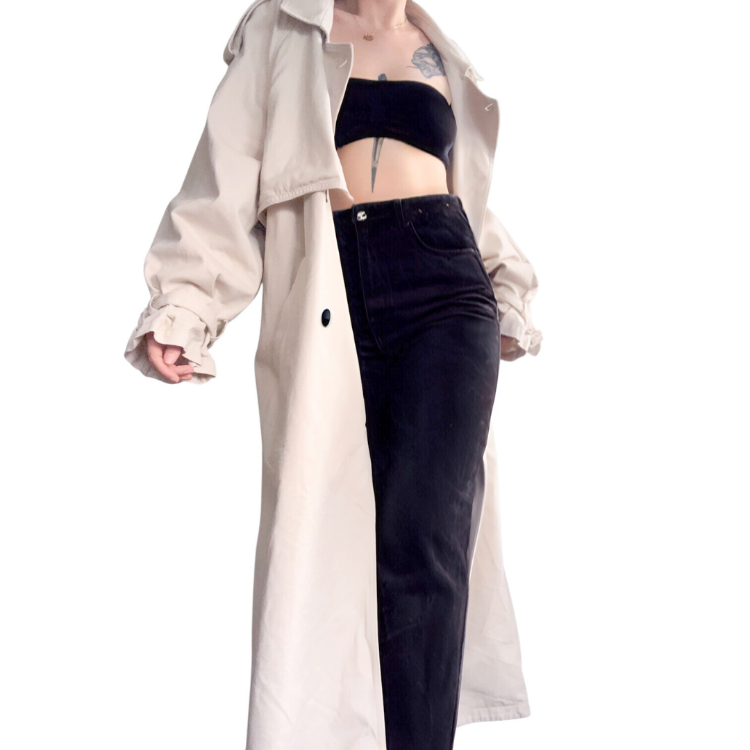 Gabardina beige larga