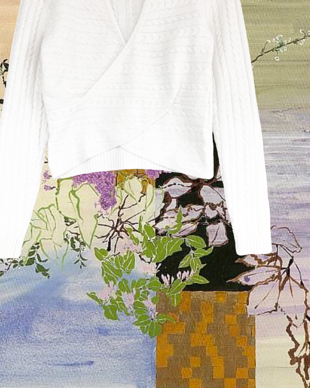 Suéter blanco knit abertura