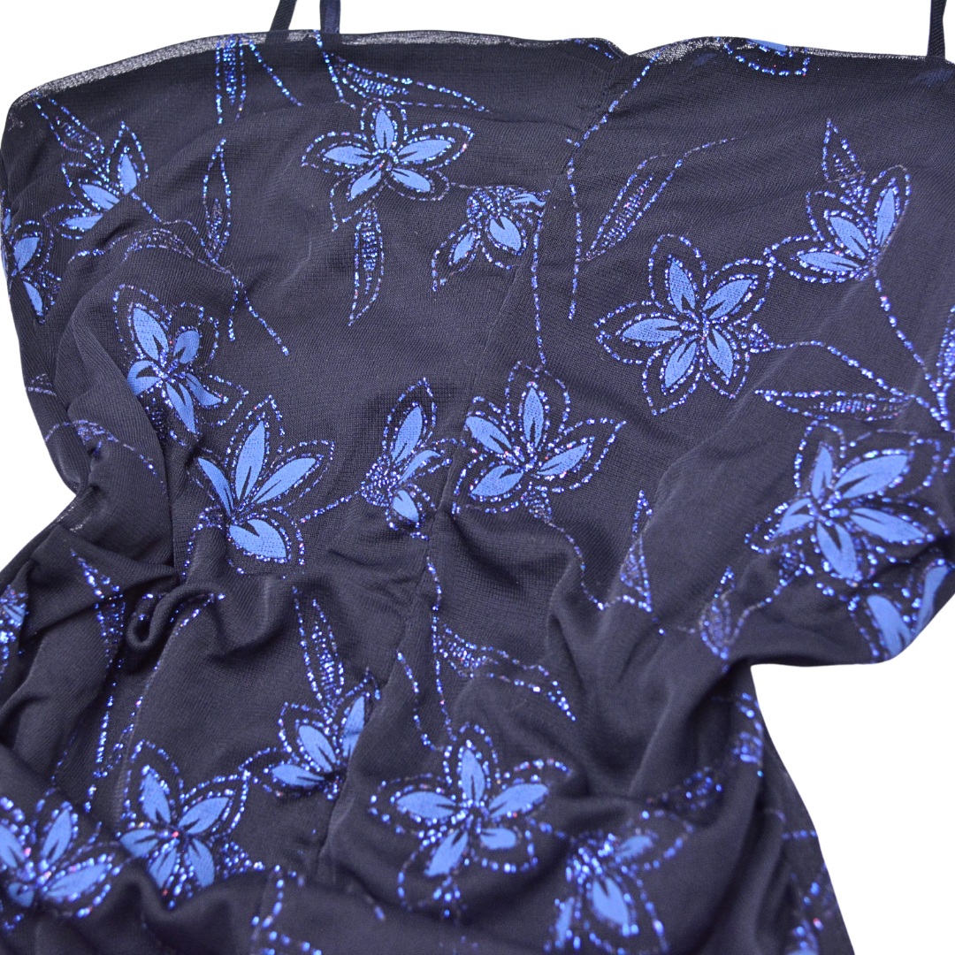 Blusa mesh con glitter floral