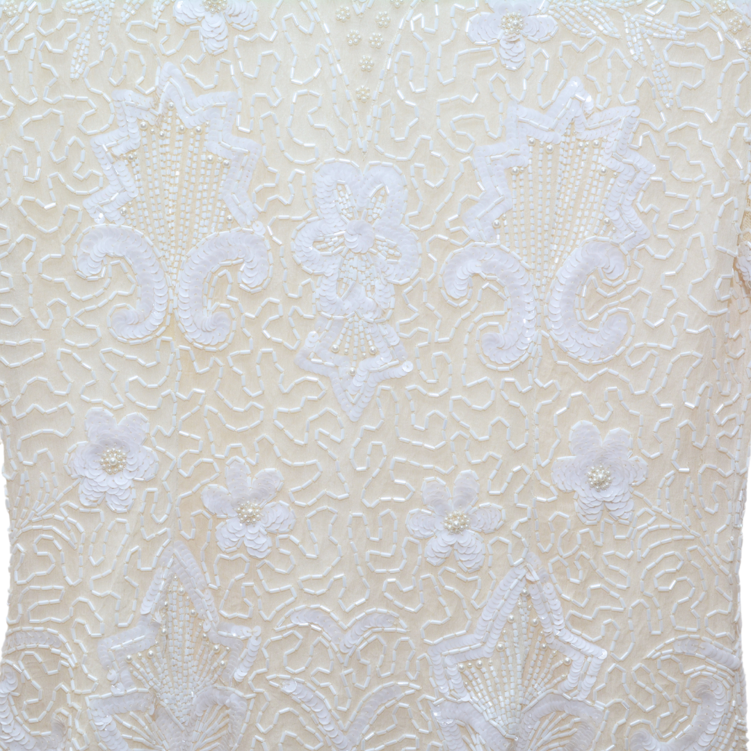 Blusa art deco vintage de seda y aplicaciones