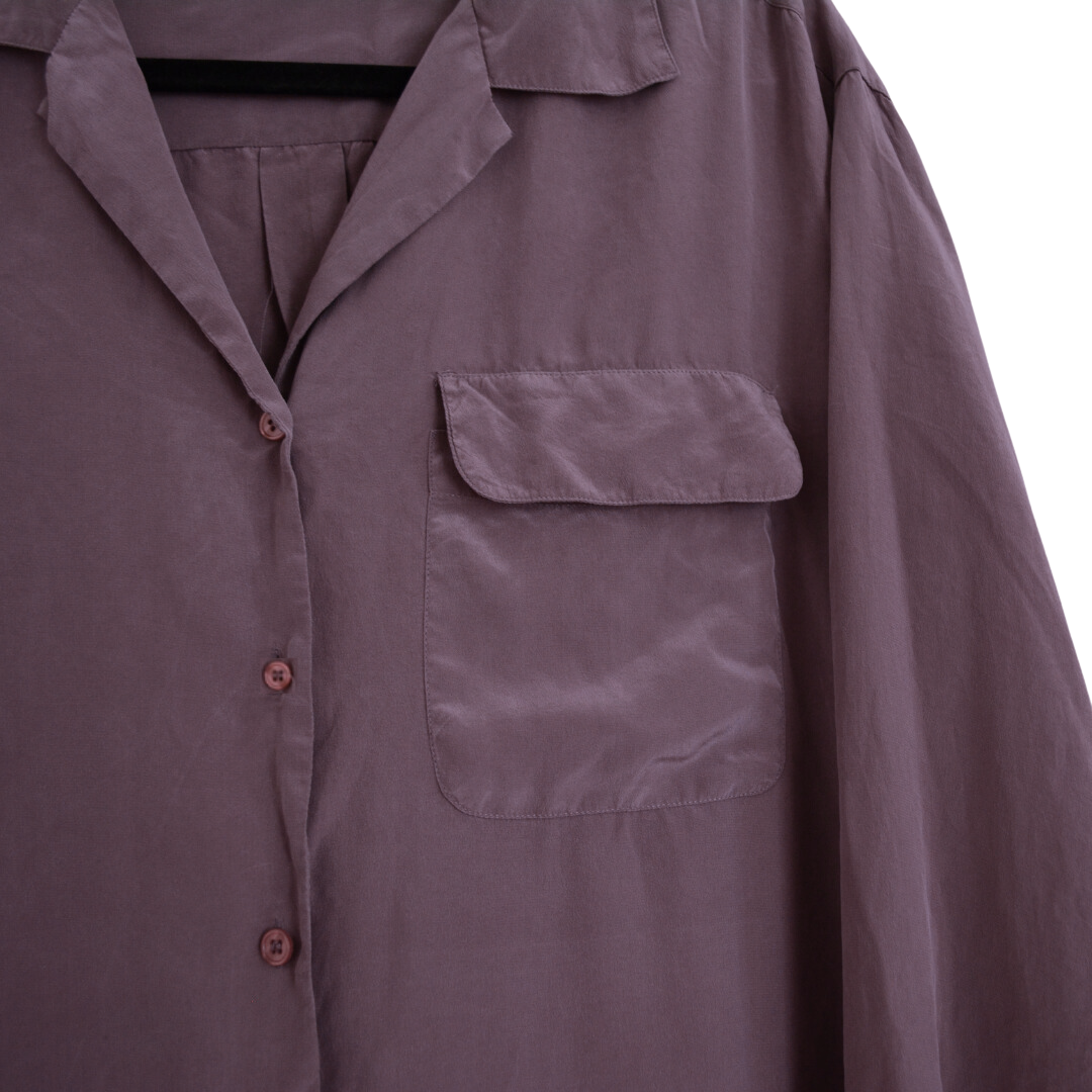 Camisa de seda morado pálido