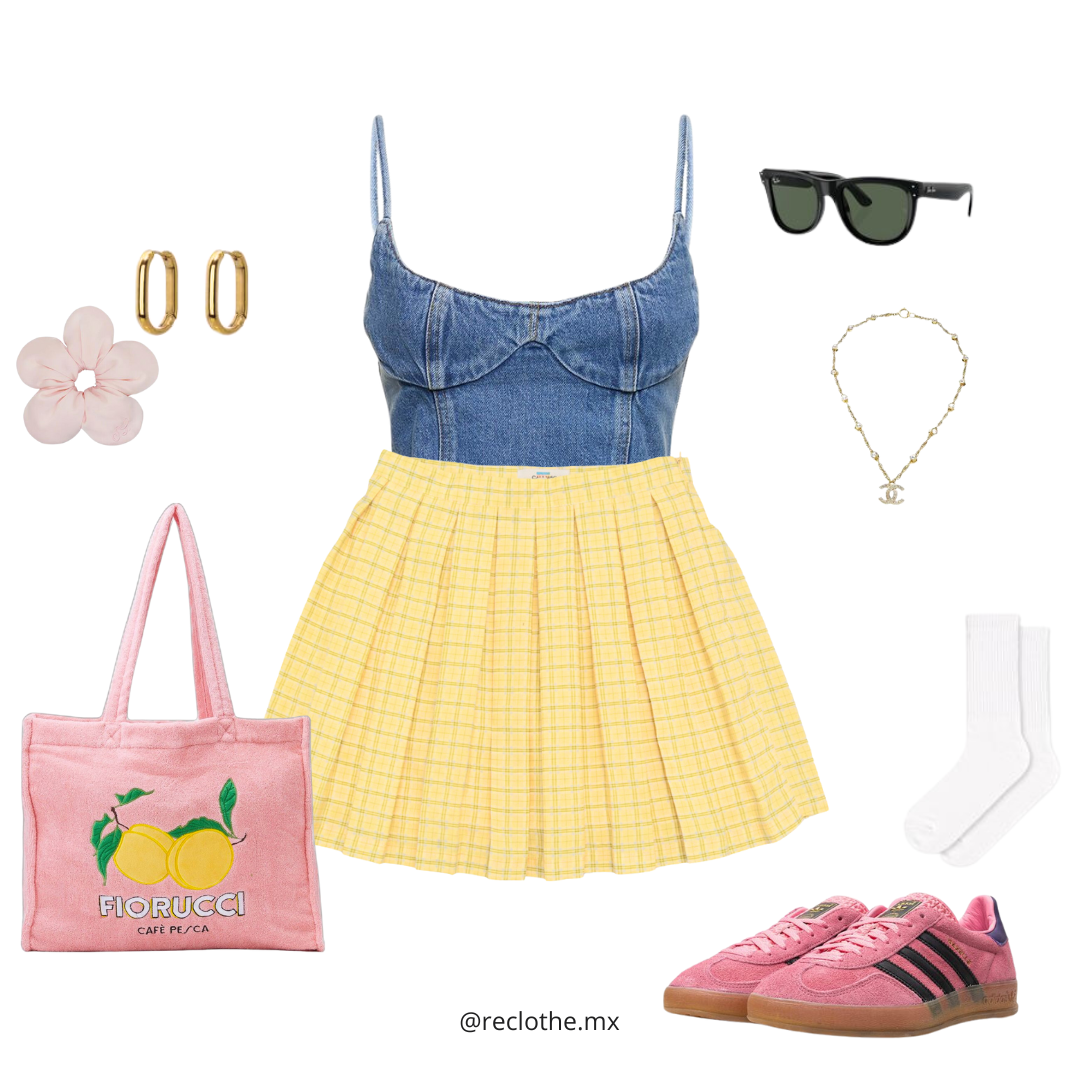 Falda plisada amarillo baby plaid