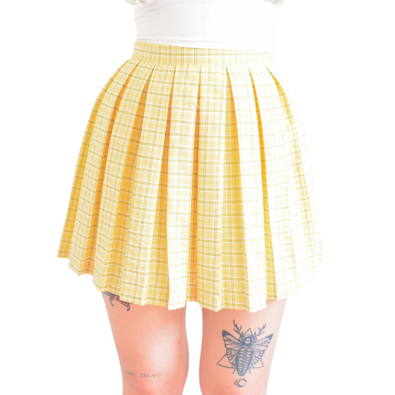 Falda plisada amarillo baby plaid