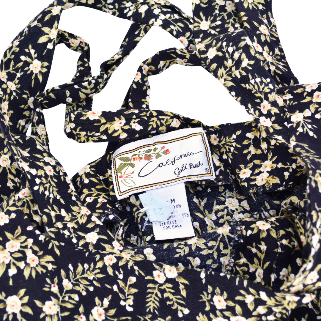 Vestido midi floreado de botones