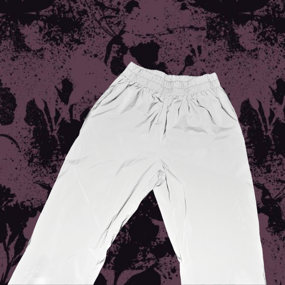 Jogger reflejante plateado