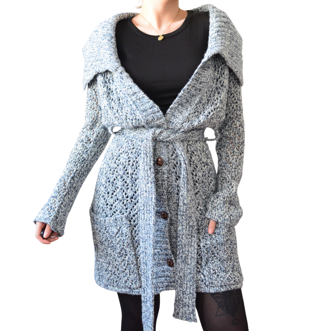 Cárdigan gris knit de lana
