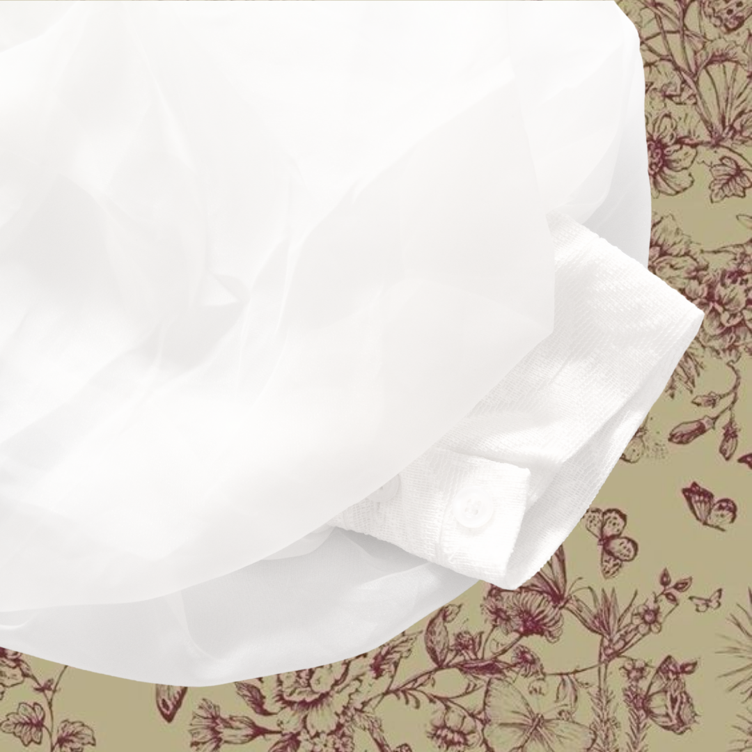 Blusa blanca con moño upcycling