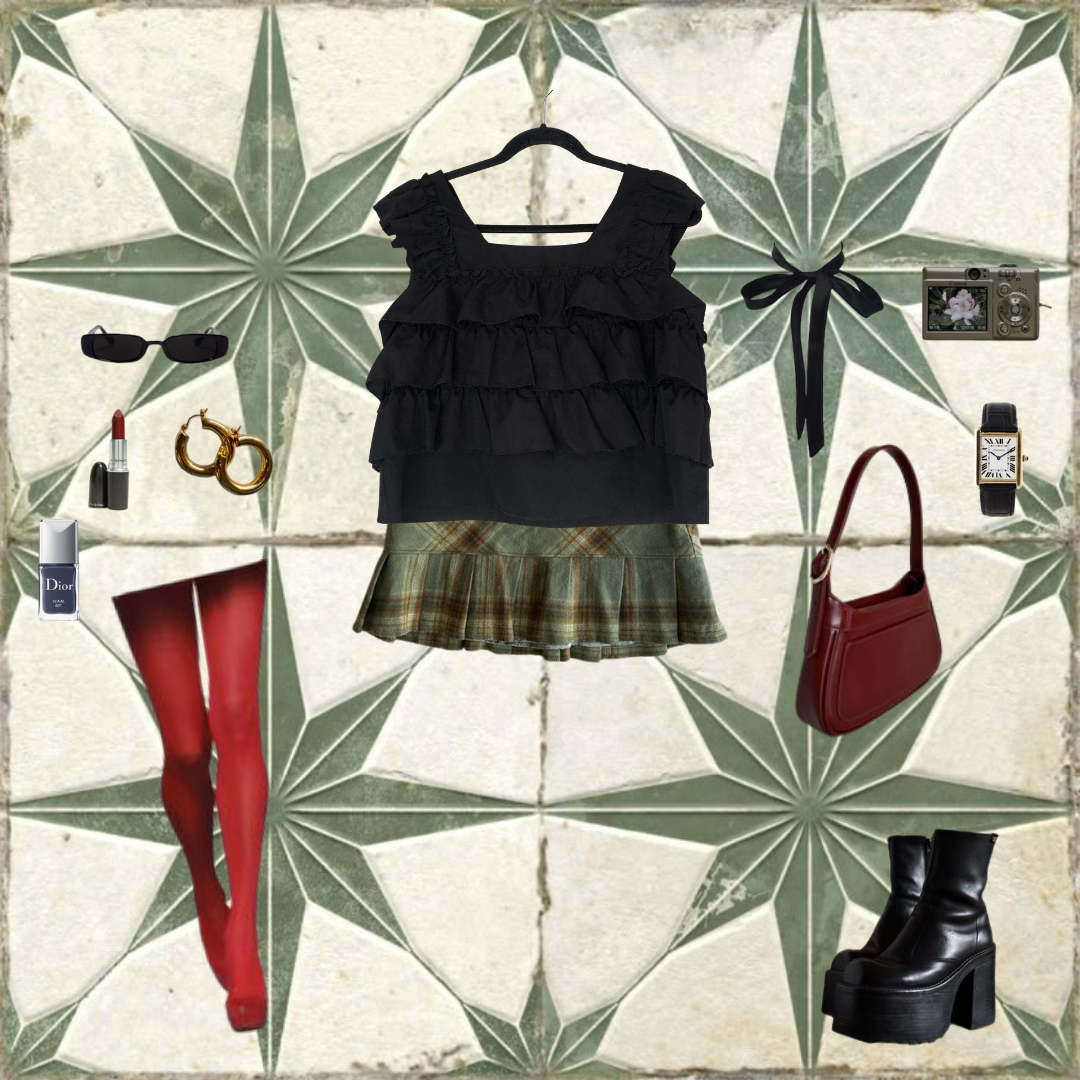 Blusa negra ruffles