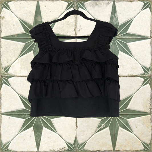 Blusa negra ruffles