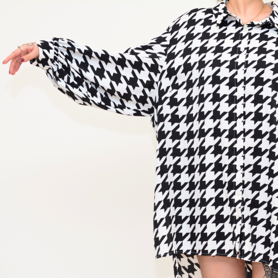 Vestido camisa pata de gallo