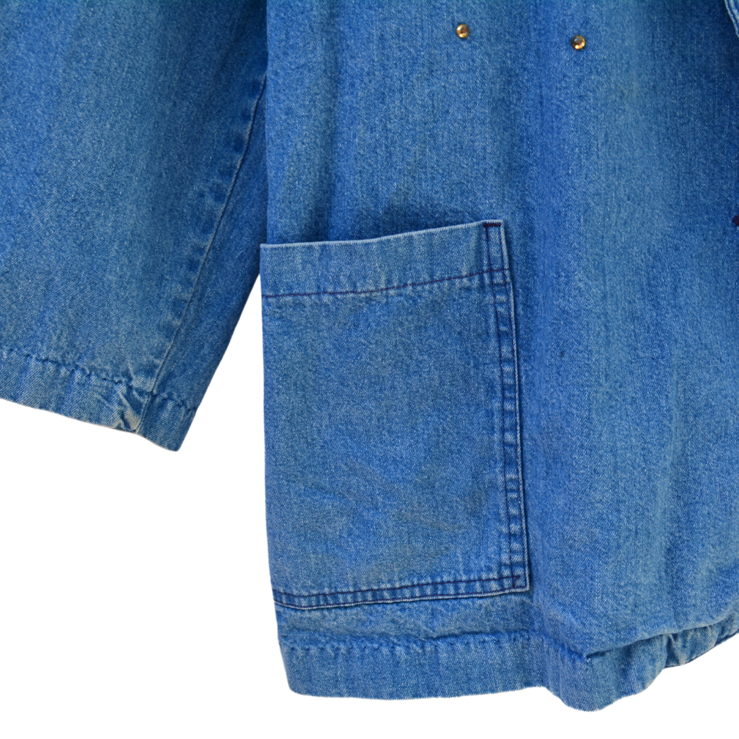 Gabardina vintage denim con pedrería