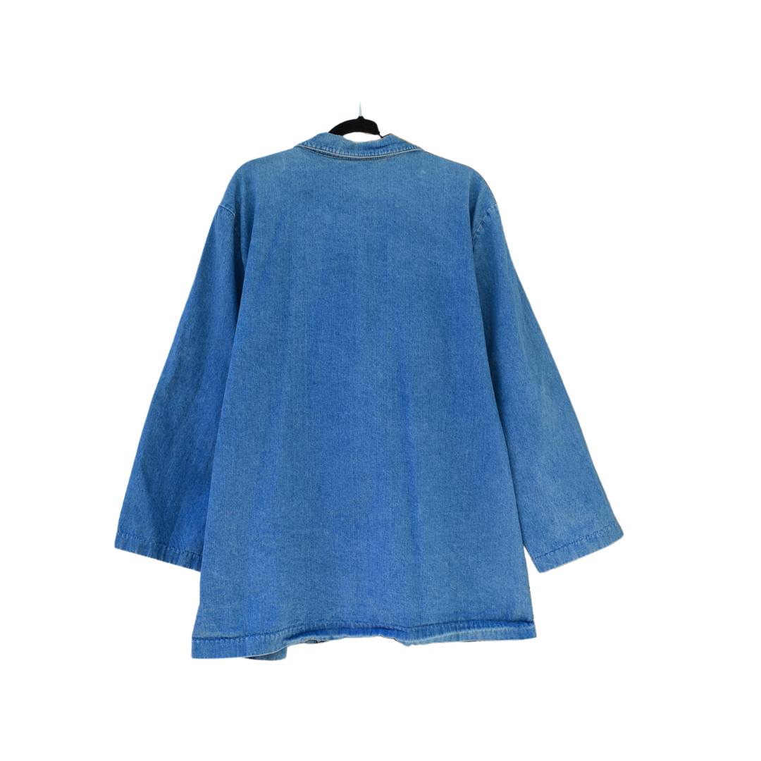 Gabardina vintage denim con pedrería