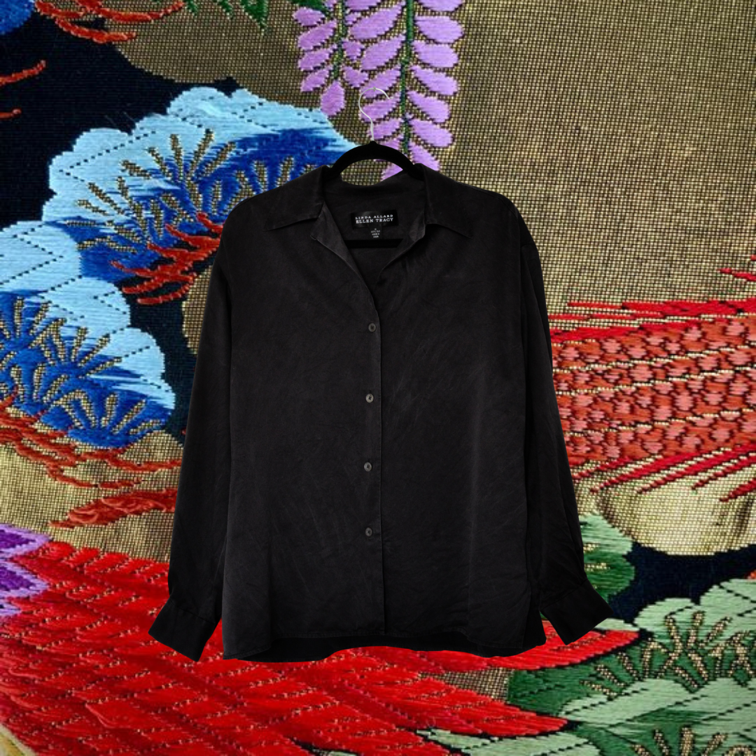 Blusa negra seda