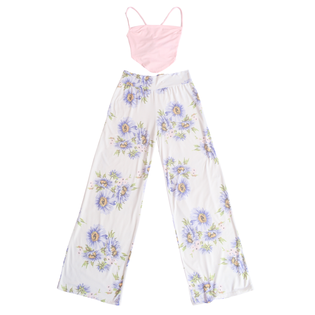 Pantalón blanco con flores