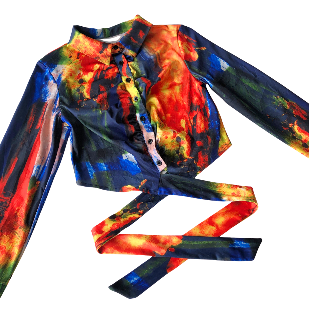 Blusa multicolores y tiras